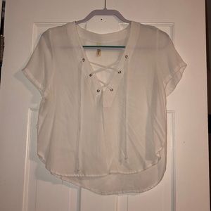 Nordstrom Elan Size small white criss cross top